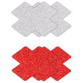 NS Novelties Pretty Womens Pasties Glitter Cross 2 Pair